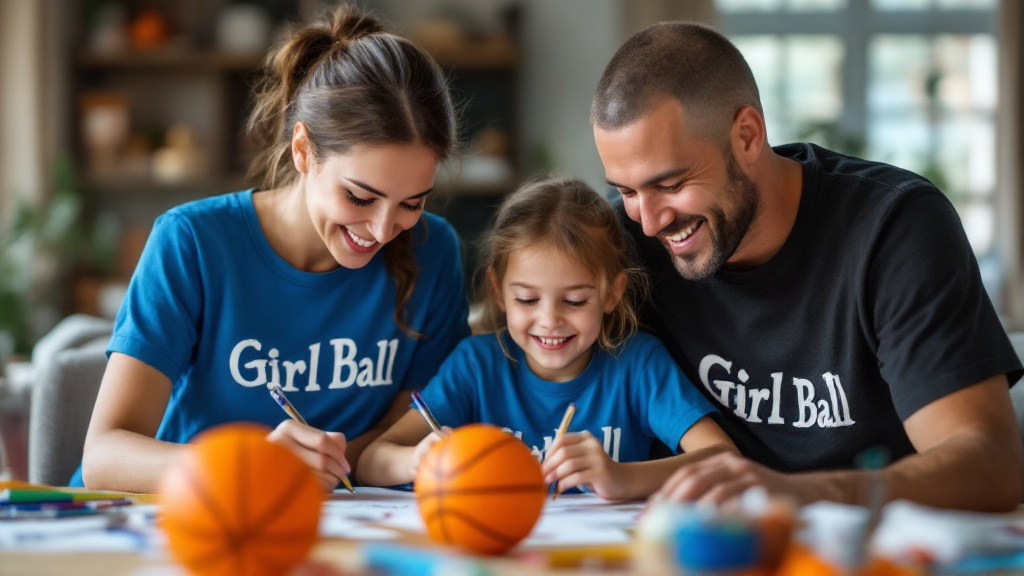 Family Fun activity of basketball printable coloring sheet