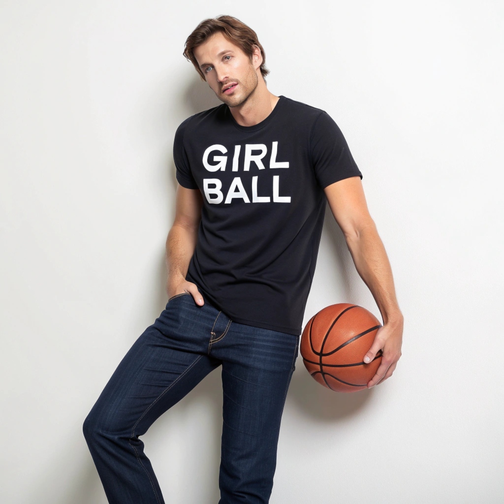 Modeling with Basketball in hand.